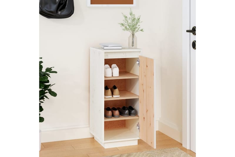 beBasic Skoskåp vit 35x35x80 cm massiv furu - Förvaring - Sko- & klädförvaring - Skoförvaring