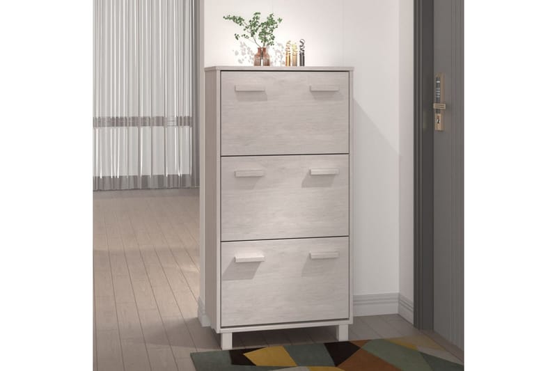 beBasic Skoskåp vit 59,5x35x117 cm massiv furu - Förvaring - Sko- & klädförvaring - Skoförvaring