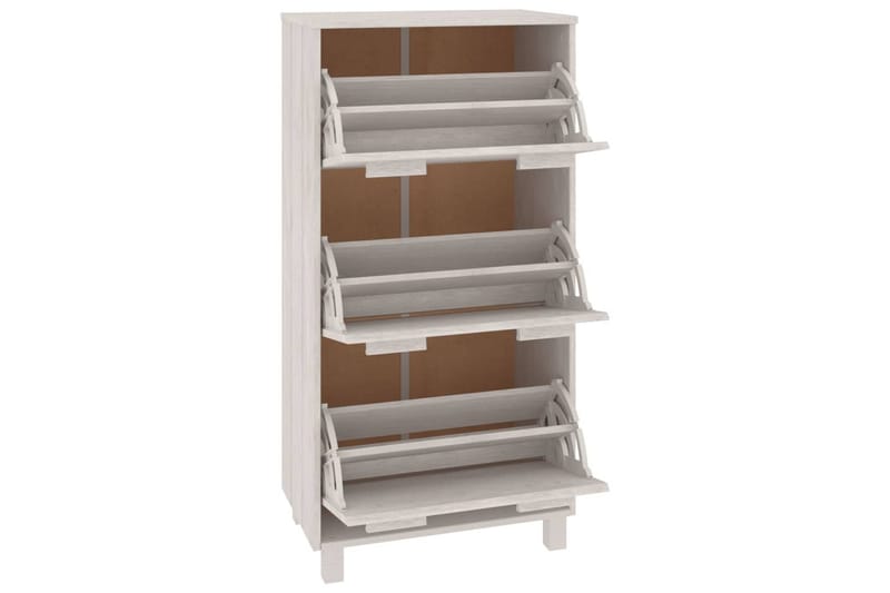 beBasic Skoskåp vit 59,5x35x117 cm massiv furu - Förvaring - Sko- & klädförvaring - Skoförvaring