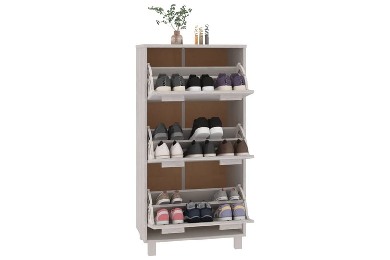 beBasic Skoskåp vit 59,5x35x117 cm massiv furu - Förvaring - Sko- & klädförvaring - Skoförvaring