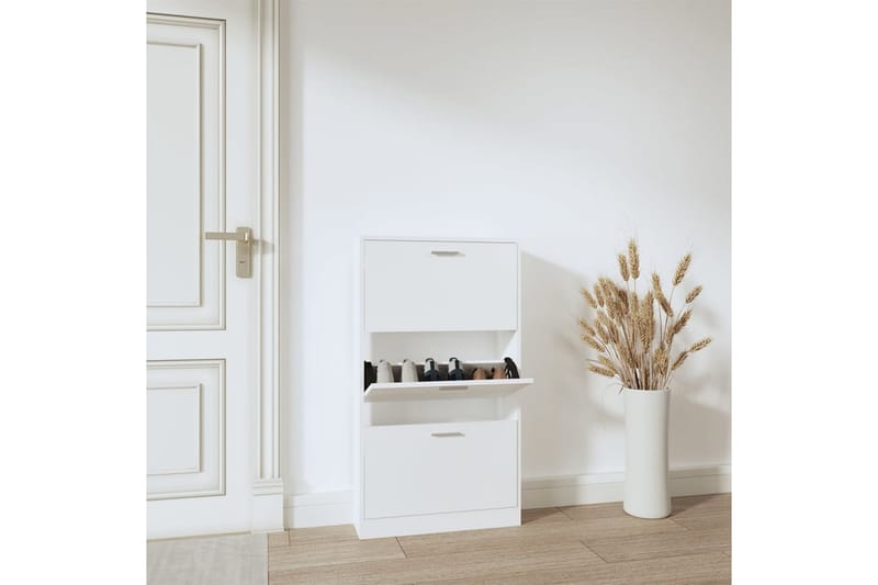 beBasic Skoskåp vit 59x17x108 cm konstruerat trä - Förvaring - Sko- & klädförvaring - Skoförvaring
