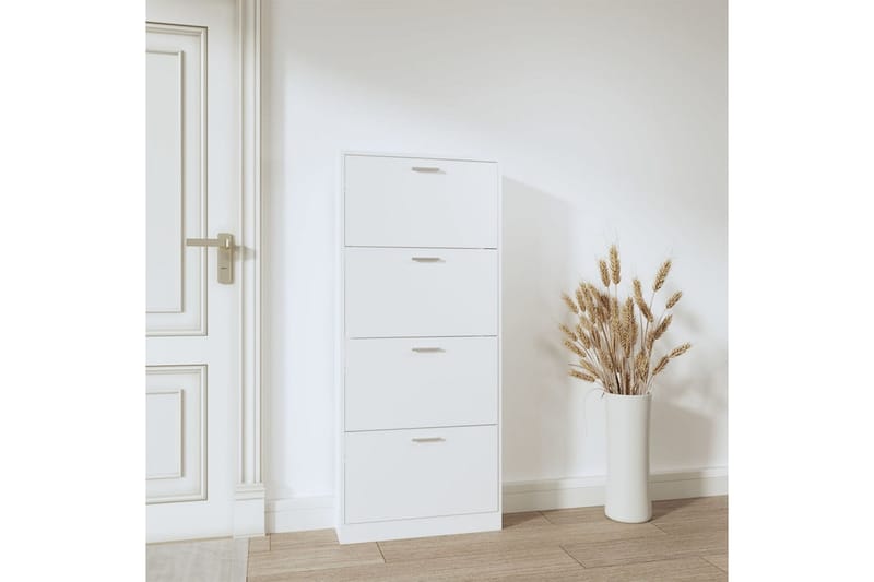 beBasic Skoskåp vit 59x17x150 cm konstruerat trä - Förvaring - Sko- & klädförvaring - Skoförvaring