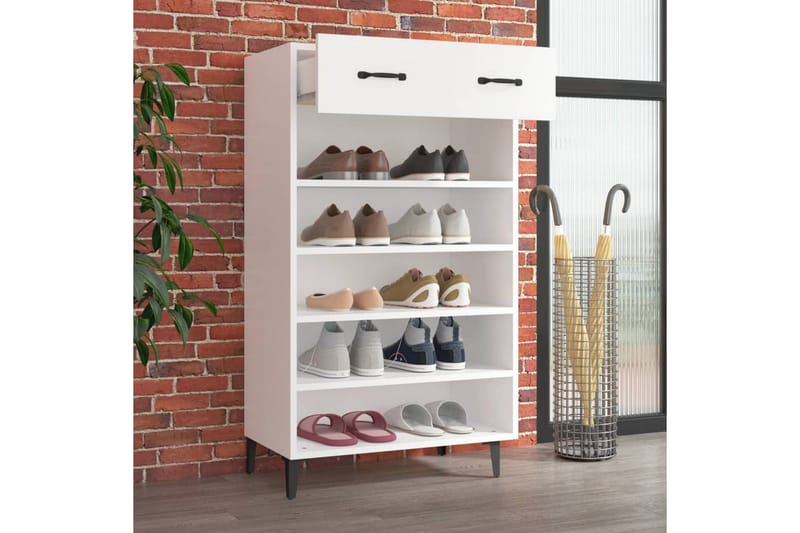 beBasic Skoskåp vit 60x35x105 cm konstruerat trä - Förvaring - Sko- & klädförvaring - Skoförvaring