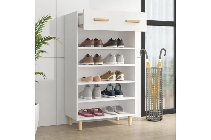 beBasic Skoskåp vit 60x35x105 cm konstruerat trä - Förvaring - Sko- & klädförvaring - Skoförvaring