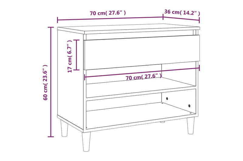 beBasic Skoskåp vit 70x36x60 cm konstruerat trä - Förvaring - Sko- & klädförvaring - Skoförvaring