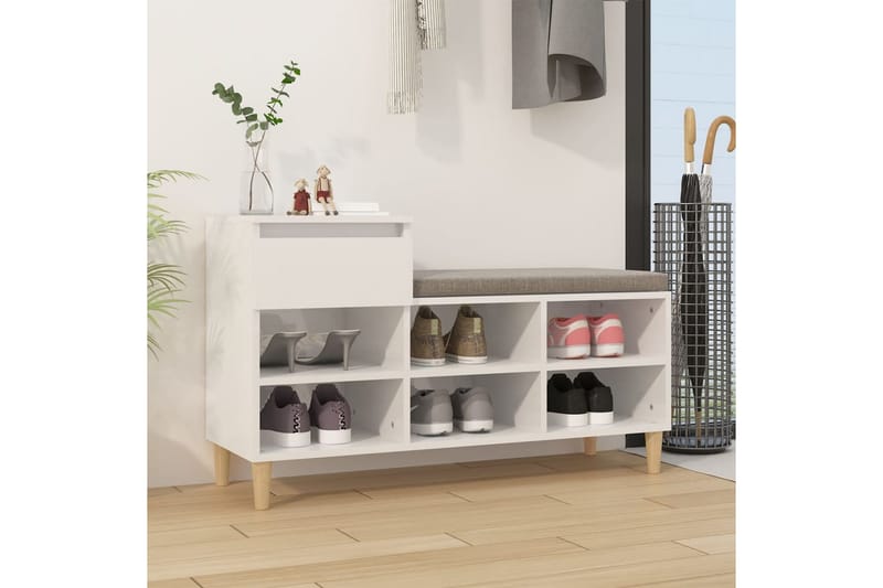 beBasic Skoskåp vit högglans 102x36x60 cm konstruerat trä - Förvaring - Sko- & klädförvaring - Skoförvaring