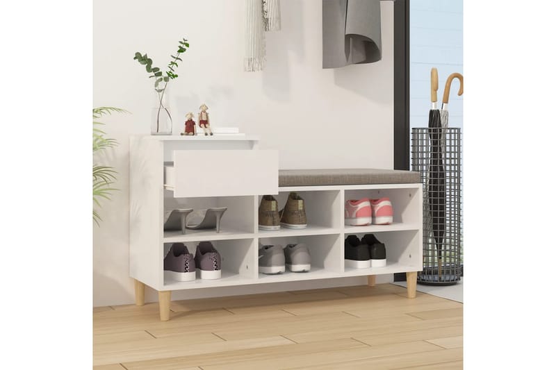 beBasic Skoskåp vit högglans 102x36x60 cm konstruerat trä - Förvaring - Sko- & klädförvaring - Skoförvaring
