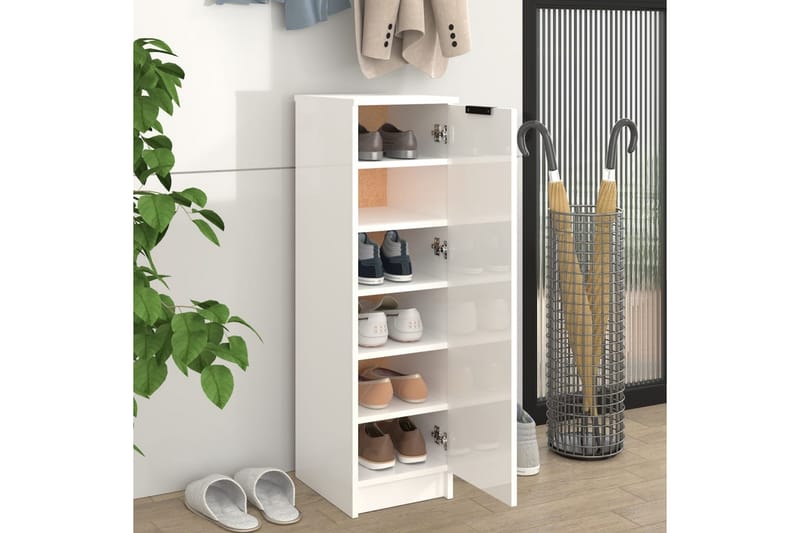 beBasic Skoskåp vit högglans 30x35x100 cm konstruerat trä - Förvaring - Sko- & klädförvaring - Skoförvaring