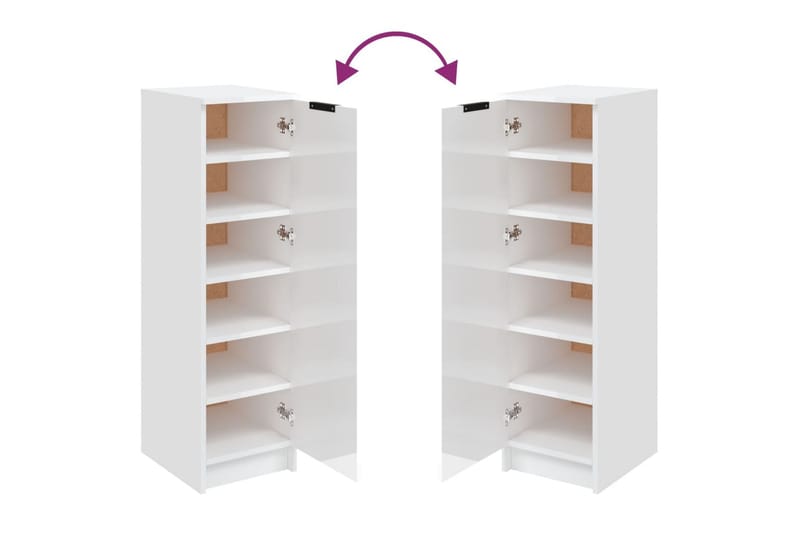 beBasic Skoskåp vit högglans 30x35x100 cm konstruerat trä - Förvaring - Sko- & klädförvaring - Skoförvaring