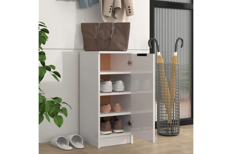 beBasic Skoskåp vit högglans 30x35x70 cm konstruerat trä - Förvaring - Sko- & klädförvaring - Skoförvaring