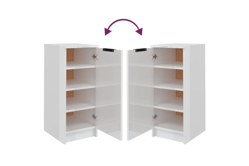 beBasic Skoskåp vit högglans 30x35x70 cm konstruerat trä - Förvaring - Sko- & klädförvaring - Skoförvaring