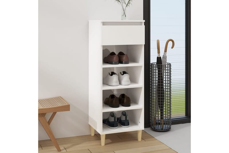 beBasic Skoskåp vit högglans 40x36x105 cm konstruerat trä - Förvaring - Sko- & klädförvaring - Skoförvaring