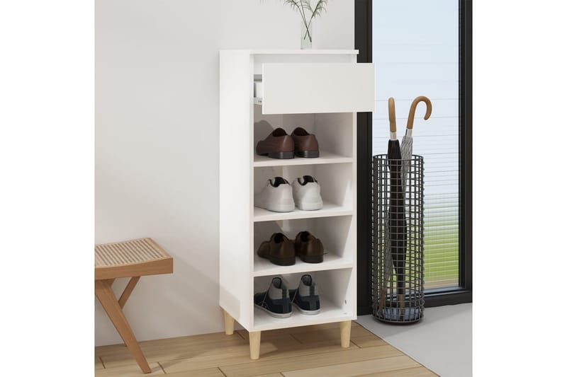 beBasic Skoskåp vit högglans 40x36x105 cm konstruerat trä - Förvaring - Sko- & klädförvaring - Skoförvaring
