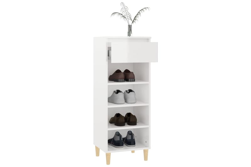 beBasic Skoskåp vit högglans 40x36x105 cm konstruerat trä - Förvaring - Sko- & klädförvaring - Skoförvaring