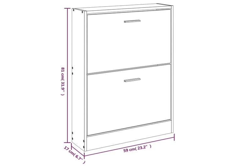 beBasic Skoskåp vit högglans 59x17x81 cm konstruerat trä - Förvaring - Sko- & klädförvaring - Skoförvaring
