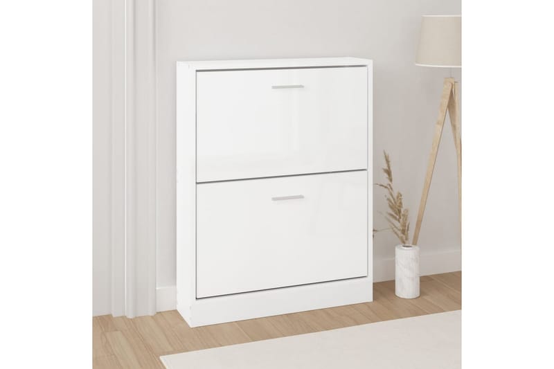 beBasic Skoskåp vit högglans 59x17x81 cm konstruerat trä - Förvaring - Sko- & klädförvaring - Skoförvaring