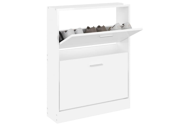 beBasic Skoskåp vit högglans 59x17x81 cm konstruerat trä - Förvaring - Sko- & klädförvaring - Skoförvaring