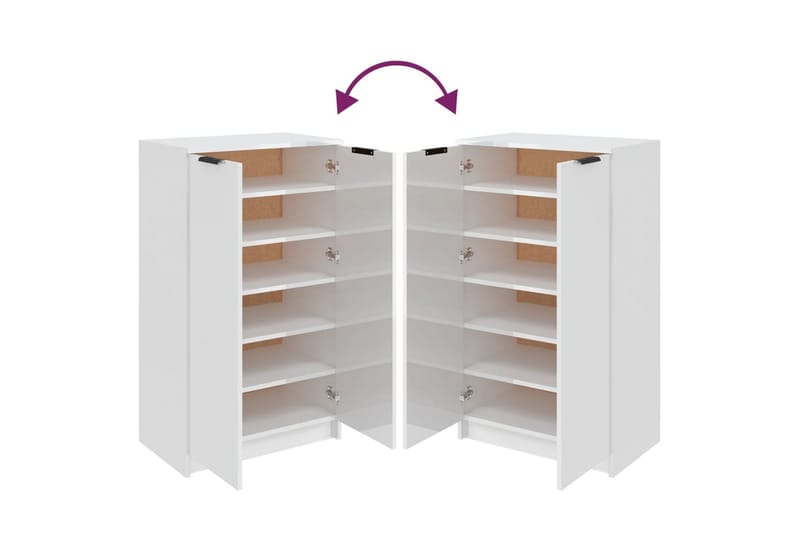 beBasic Skoskåp vit högglans 59x35x100 cm konstruerat trä - Förvaring - Sko- & klädförvaring - Skoförvaring