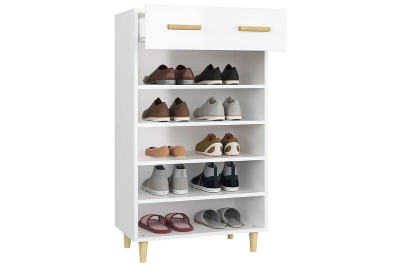 beBasic Skoskåp vit högglans 60x35x105 cm konstruerat trä - Förvaring - Sko- & klädförvaring - Skoförvaring