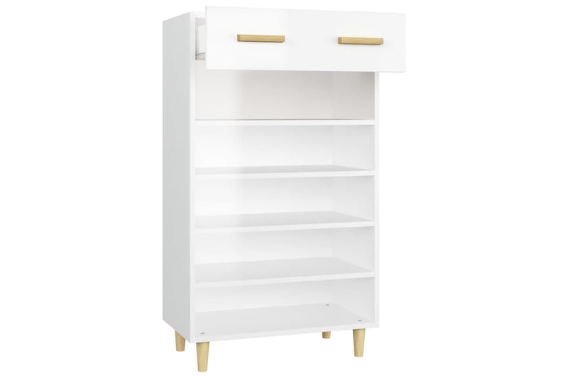 beBasic Skoskåp vit högglans 60x35x105 cm konstruerat trä - Förvaring - Sko- & klädförvaring - Skoförvaring