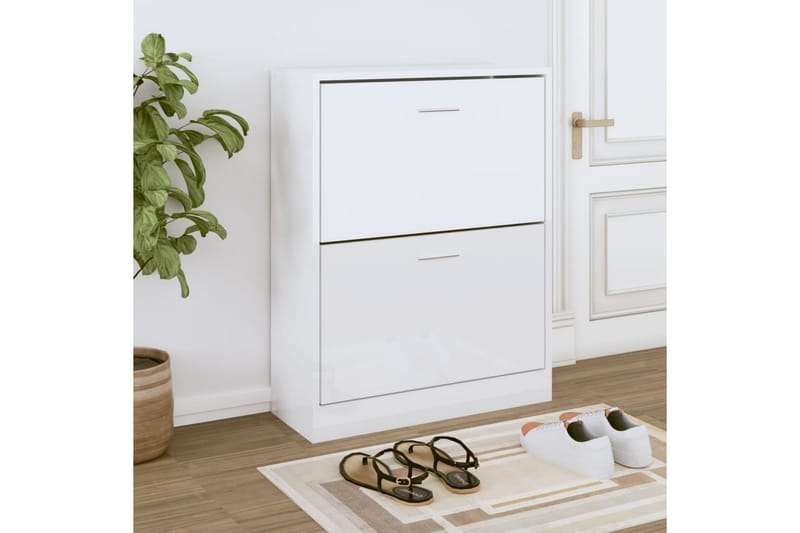 beBasic Skoskåp vit högglans 63x24x81 cm konstruerat trä - Förvaring - Sko- & klädförvaring - Skoförvaring