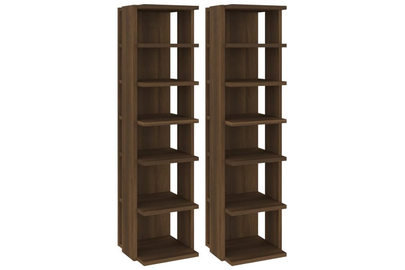 beBasic Skoställ 2 st brun ek 25x27x102 cm konstruerat trä - Förvaring - Sko- & klädförvaring - Skoförvaring