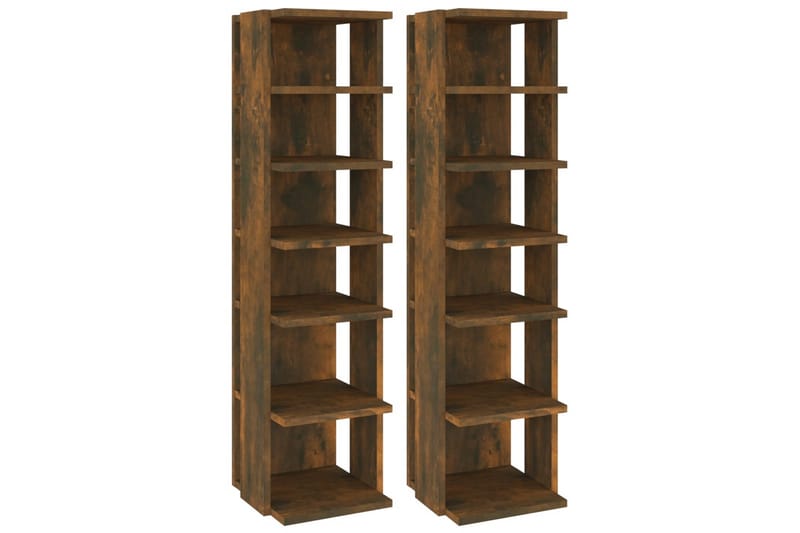 beBasic Skoställ 2 st rökfärgad ek 25x27x102 cm konstruerat trä - Förvaring - Sko- & klädförvaring - Skoförvaring