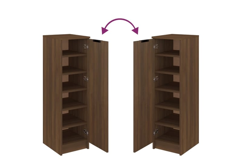 beBasic Skoställ brun ek 30x35x100 cm konstruerat trä - Skoförvaring - Skohylla & skoställ