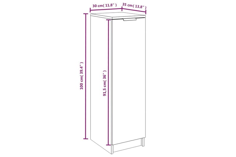 beBasic Skoställ brun ek 30x35x100 cm konstruerat trä - Förvaring - Sko- & klädförvaring - Skoförvaring