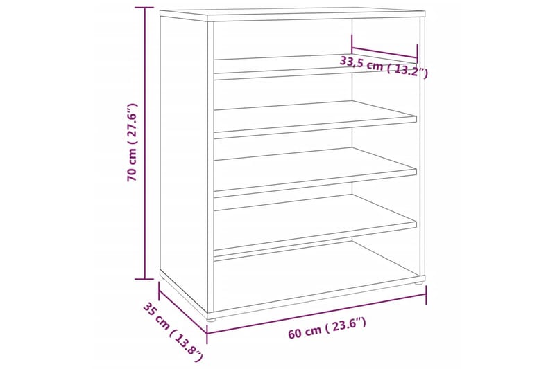 beBasic Skoställ brun ek 60x35x70 cm konstruerat trä - Förvaring - Sko- & klädförvaring - Skoförvaring