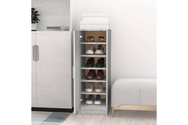 beBasic Skoställ grå sonoma 32x35x92 cm konstruerat trä - Förvaring - Sko- & klädförvaring - Skoförvaring