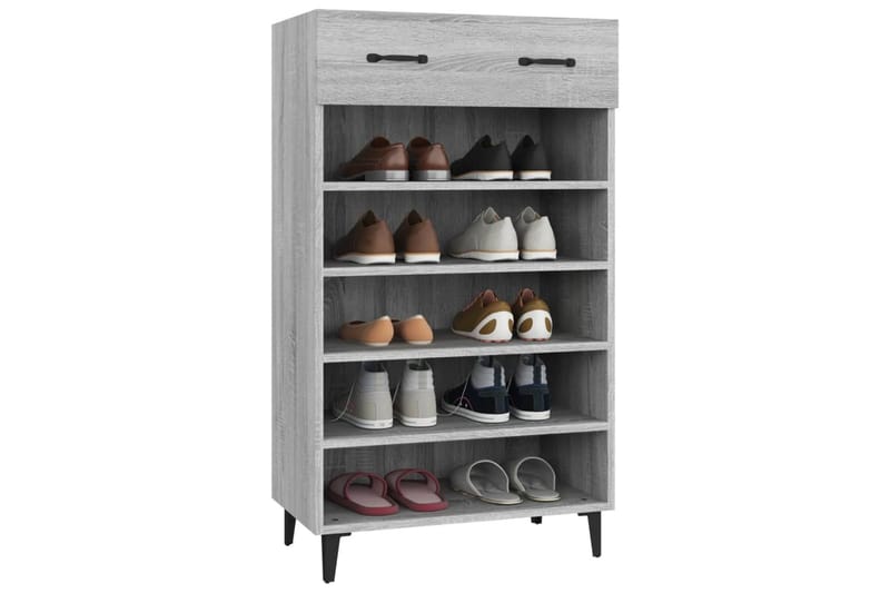 beBasic Skoställ grå sonoma 60x35x105 cm konstruerat trä - Förvaring - Sko- & klädförvaring - Skoförvaring