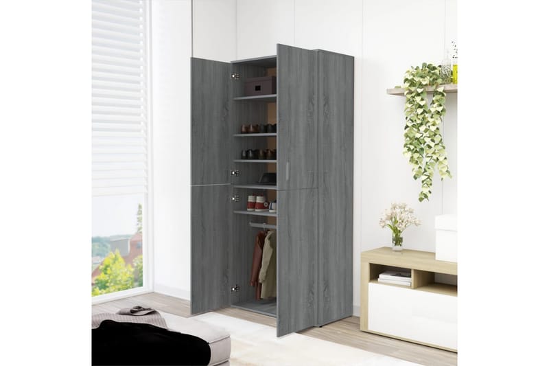 beBasic Skoställ grå sonoma 80x39x178 cm konstruerat trä - Förvaring - Sko- & klädförvaring - Skoförvaring