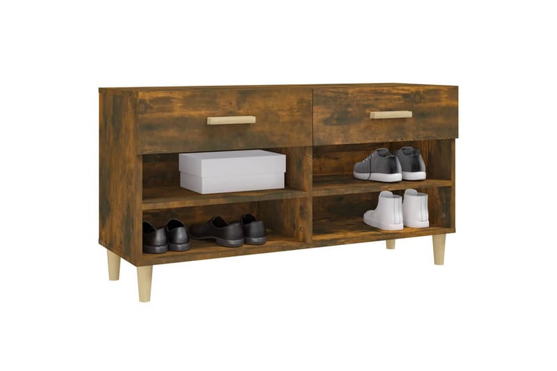 beBasic Skoställ rökfärgad ek 102x35x55 cm konstruerat trä - Förvaring - Sko- & klädförvaring - Skoförvaring