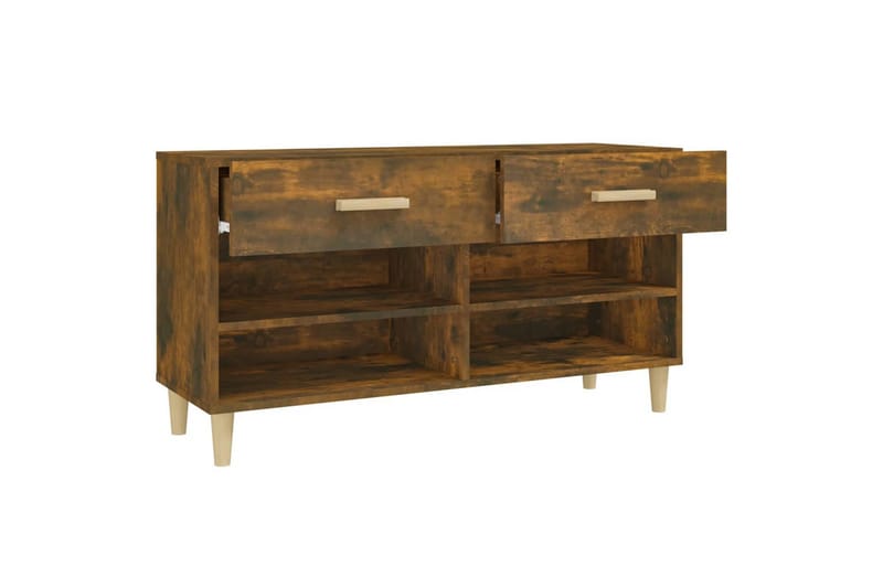 beBasic Skoställ rökfärgad ek 102x35x55 cm konstruerat trä - Förvaring - Sko- & klädförvaring - Skoförvaring