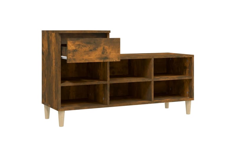 beBasic Skoställ rökfärgad ek 102x36x60 cm konstruerat trä - Förvaring - Sko- & klädförvaring - Skoförvaring