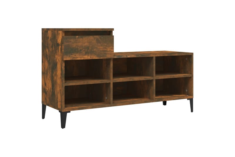 beBasic Skoställ rökfärgad ek 102x36x60 cm konstruerat trä - Förvaring - Sko- & klädförvaring - Skoförvaring