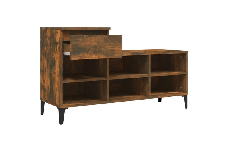 beBasic Skoställ rökfärgad ek 102x36x60 cm konstruerat trä - Förvaring - Sko- & klädförvaring - Skoförvaring