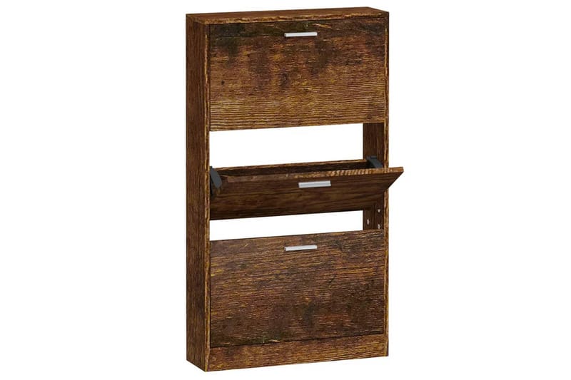 beBasic Skoställ rökfärgad ek 59x17x108 cm konstruerat trä - Förvaring - Sko- & klädförvaring - Skoförvaring
