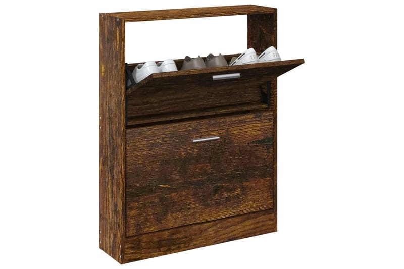 beBasic Skoställ rökfärgad ek 59x17x81 cm konstruerat trä - Förvaring - Sko- & klädförvaring - Skoförvaring