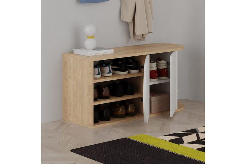 Berriaren Skoskåp 104 cm - Ek/Vit - Förvaring - Sko- & klädförvaring - Skoförvaring