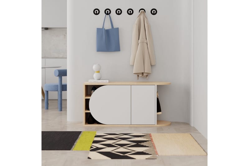 Berriaren Skoskåp 104 cm - Ek/Vit - Förvaring - Sko- & klädförvaring - Skoförvaring