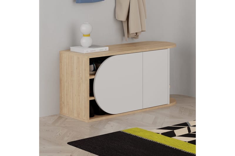 Berriaren Skoskåp 104 cm - Ek/Vit - Förvaring - Sko- & klädförvaring - Skoförvaring