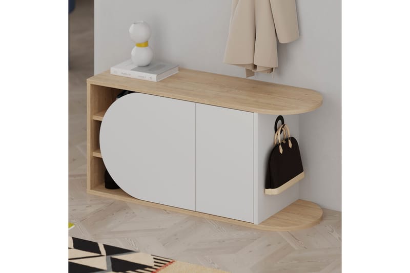 Berriaren Skoskåp 104 cm - Ek/Vit - Förvaring - Sko- & klädförvaring - Skoförvaring