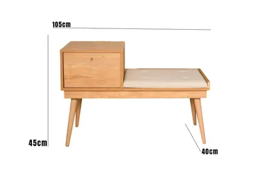 Botkins Skobänk 105 cm - Ek/Cream - Förvaring - Sko- & klädförvaring - Skoförvaring - Bänk med skoförvaring