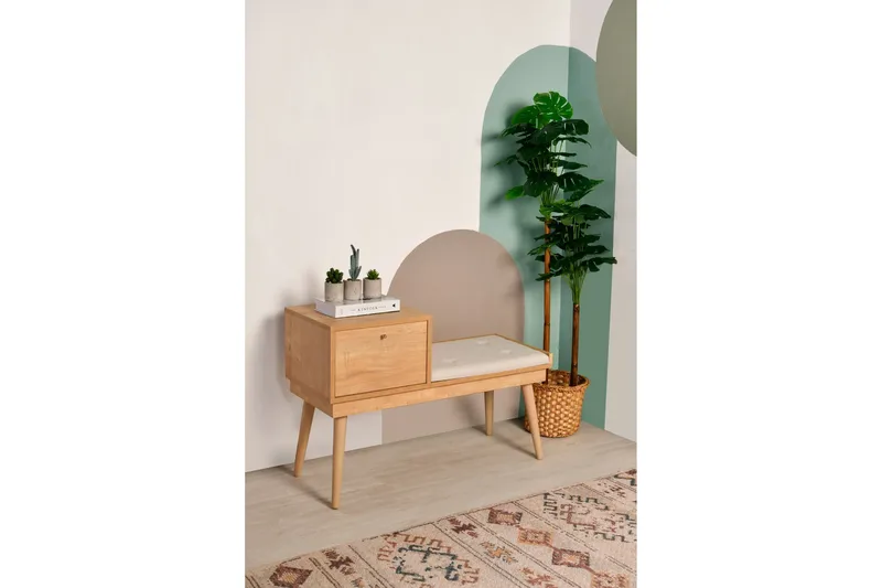 Botkins Skobänk 105 cm - Ek/Cream - Förvaring - Sko- & klädförvaring - Skoförvaring - Bänk med skoförvaring