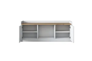 Caraway Skobänk 120x45 cm Vit/Brun - Hanah Home - Förvaring - Sko- & klädförvaring - Skoförvaring - Bänk med skoförvaring