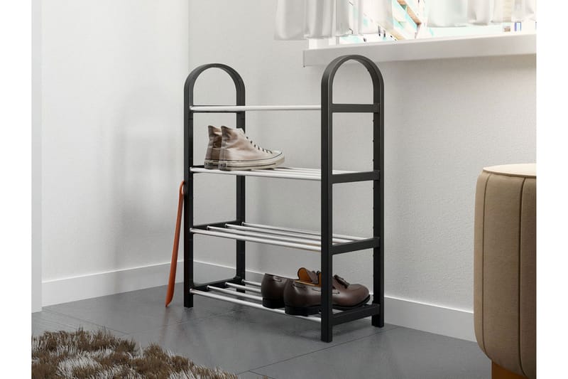 Cencja Skohylla 50x18 cm - Svart/Silver - Förvaring - Sko- & klädförvaring - Skoförvaring