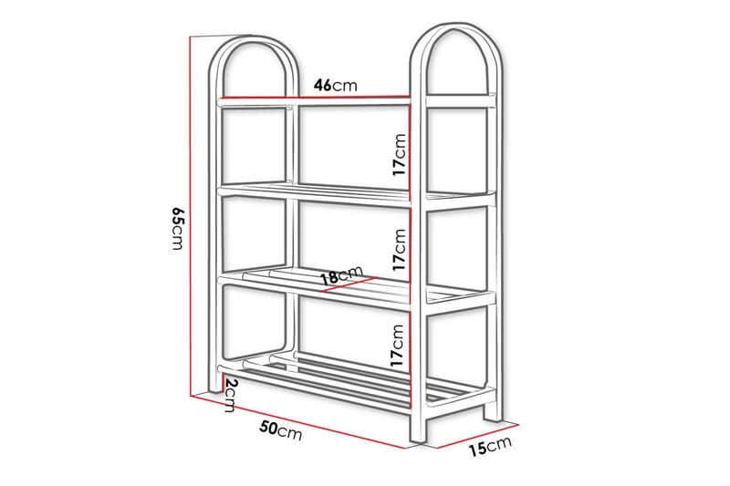Cencja Skohylla 50x18 cm - Svart/Silver - Förvaring - Sko- & klädförvaring - Skoförvaring
