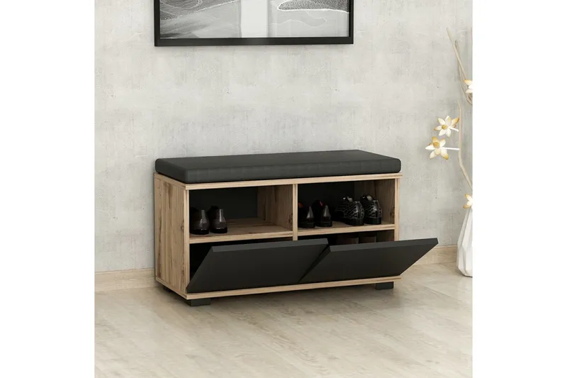 Drago Skoskåp 80 cm - Valnöt/Svart - Förvaring - Sko- & klädförvaring - Skoförvaring